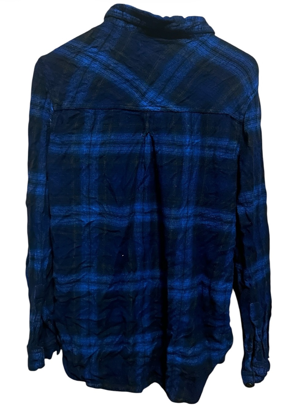 BDG Women's Black and Blue Plaid Button-Down Shirt/Flannel - Picture 4 of 5